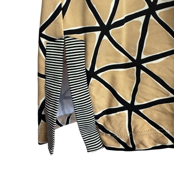 J. McLaughlin Beige and Black Geometric and Striped Tunic - Picture 2 of 9